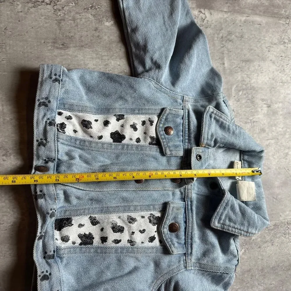 vintage GreatLand 101 Dalmatians Style Hand-Painted Denim Jacket